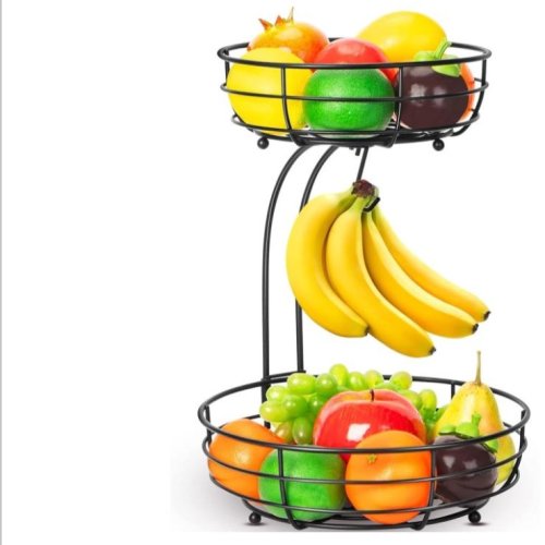 Metal 2 Tier Stylish Fruits Vegetable Basket