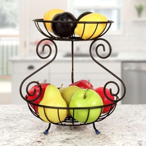 Metal 2 Tier Stylish Fruit and Vegetable Basket