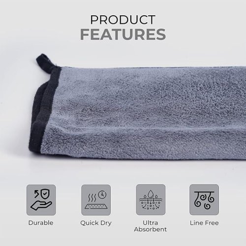 500 GSM Grey Microfiber Cleaning Towel