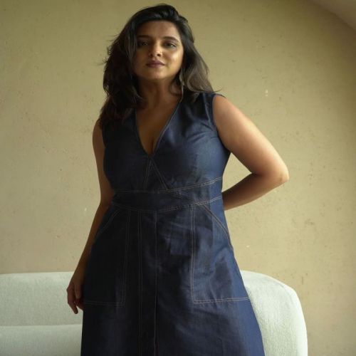 V Neck Line Long Dress
