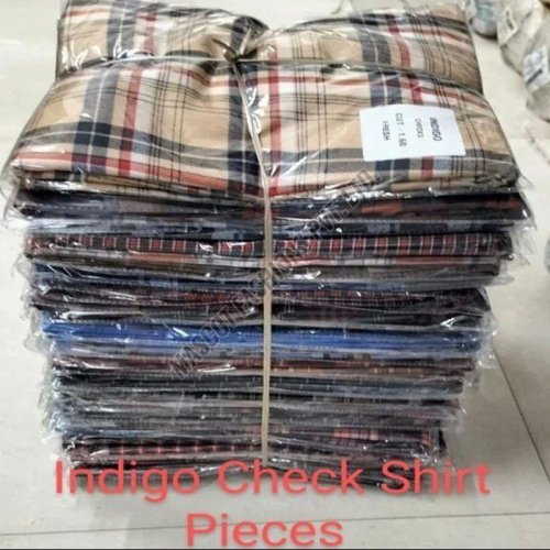 Indigo Check Shirting Fabric