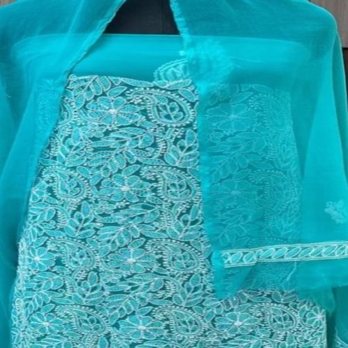 Lucknowi Chikankari Embroidered Unstitched Suit