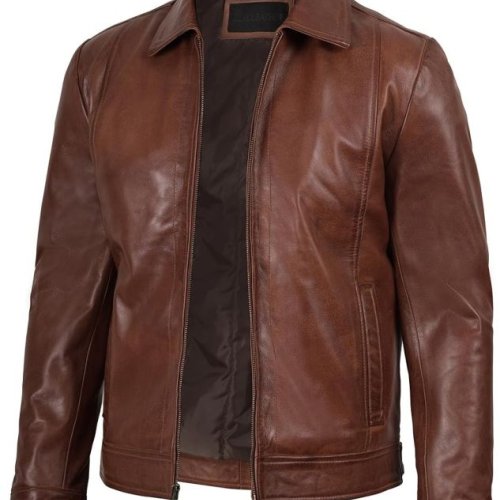 Mens Brown Lambskin Leather Jacket