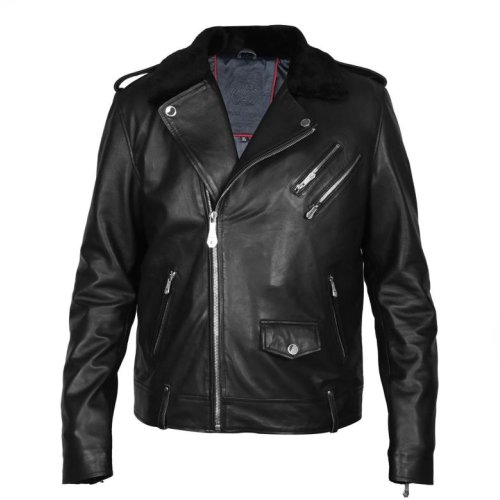 Mens Genuine Leather Biker Jacket