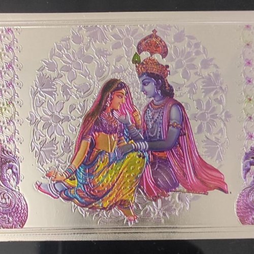 Radha Krishna Silver Foil Photo Frame