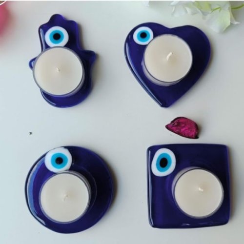 Hamsa Hand Evil Eye T Light Candle Holder