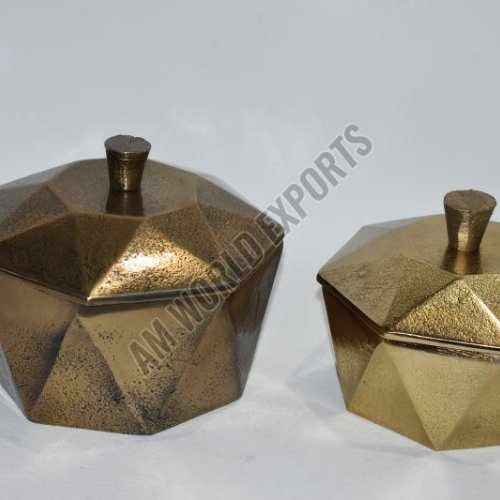 Faceted Geometric Jewelry Box Set OF 2 Pcs