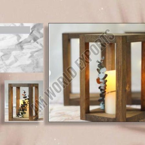 Minimalist Wooden Lantern Set