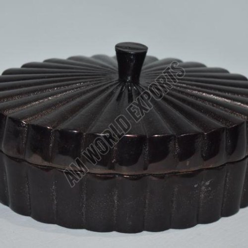 Ribbed Black Decorative Jewelry Box