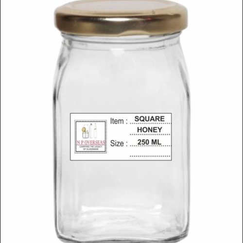 250 Ml Sq Honey Glass Jar