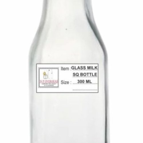 300 Ml Sq  Glass Milk Bottle