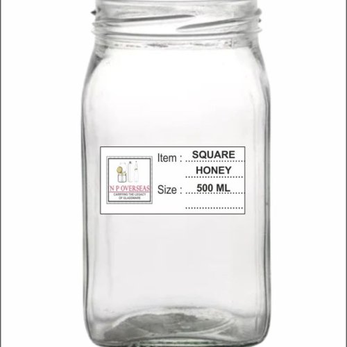 500 Ml Sq Honey Glass Jar