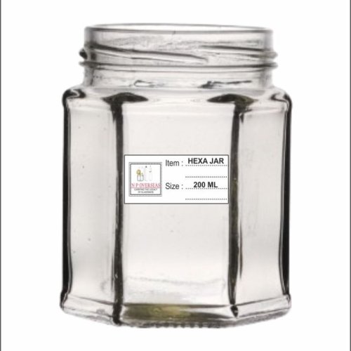 200 Ml Hexagonal Glass Jar