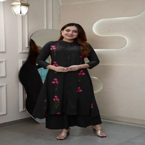 Designer Long Kurti and Palazzo Set