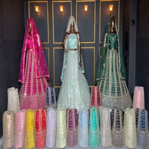 Heavy Bridal Lehenga With Embroidery Work