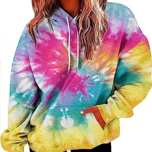 Ladies Full Sleeve Multicolor Tie Dye Hoodies