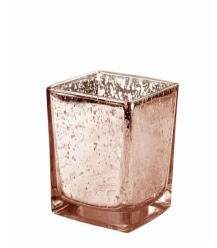 Square Silver Glass Candle