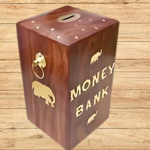 Rectangular Wooden Money Bank