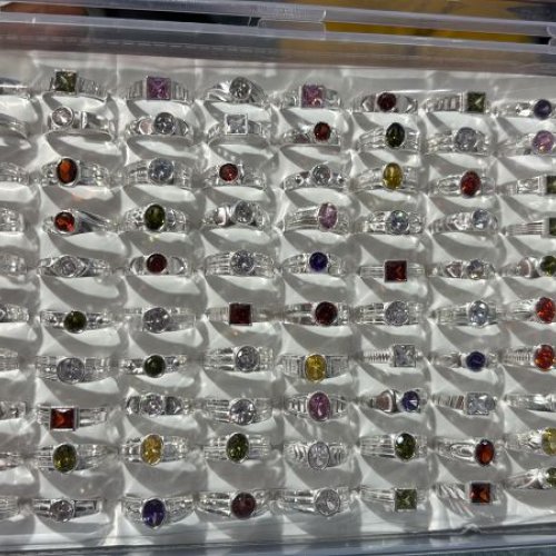 Ladies Silver Gemstone Rings