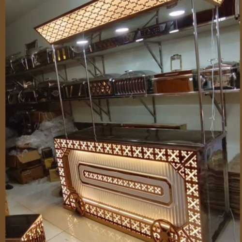 Stainless Steel LED Coffee Catering Counter