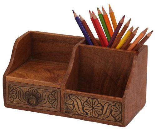 Decorative Wood Utility Organizer Floral Drawer Box