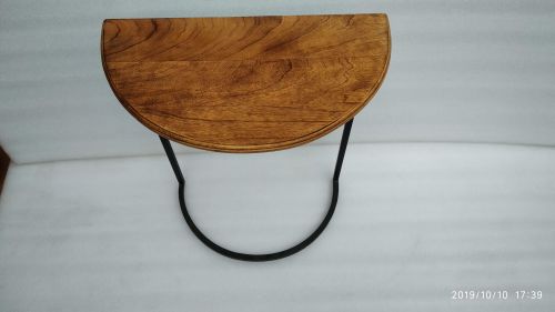 Wooden &AMP; Metal Semi Circle Utility Table