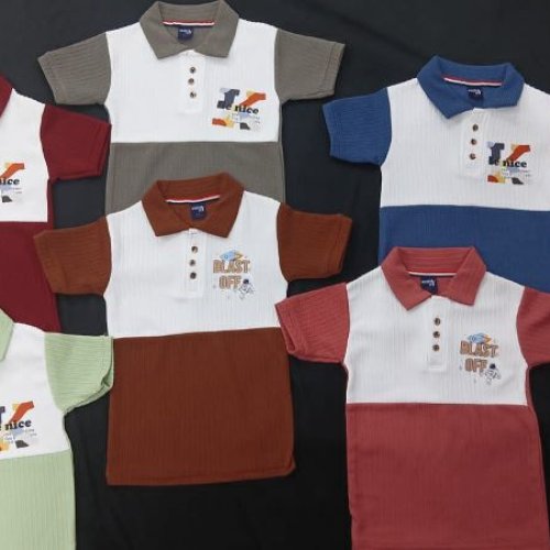 Boys Color Block Polo Shirts