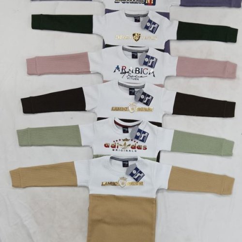 Kids Contrast Sleeve Knit T-shirt