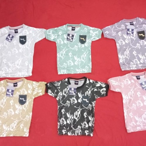 Boys Floral Print Crewneck T-shirt