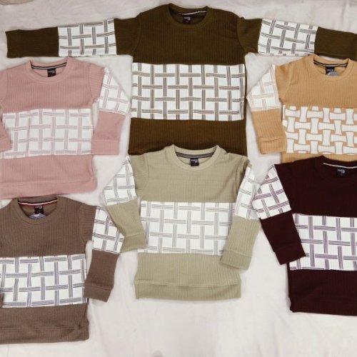 Kids Striped &AMP; Geometric Knit T-shirt