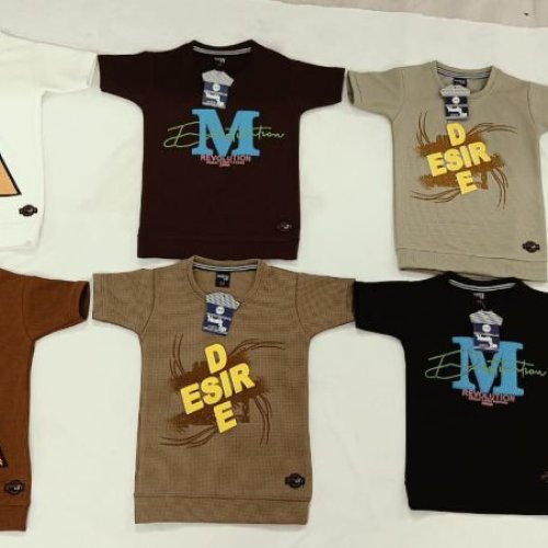 Kids Printed Cotton T-Shirt with Half Sleeves
