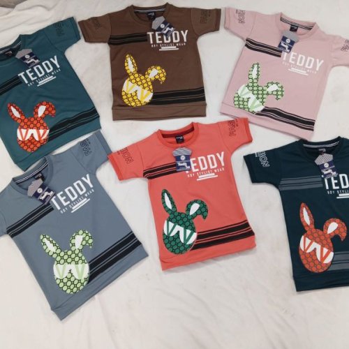 Kids Teddy Brand Lopper Printed Cotton T-Shirt with Half Sleeves