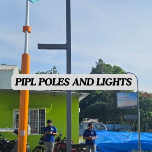 Double Arm Square Street Light Pole