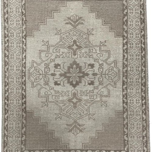 Geometric Beige & Brown Medallion Plush Area Rug