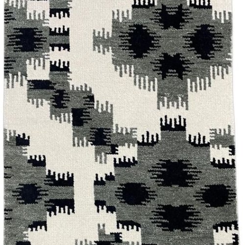 Hand Tufted Abstract Geometric Gray & Black Area Rug