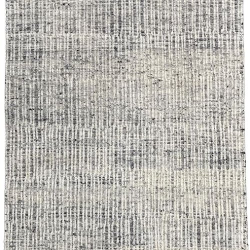 Hand Woven Abstract Linear Gray & Ivory Area Rug