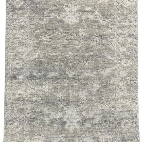 Handmade Tribal Geometric Gray & Ivory Area Rug