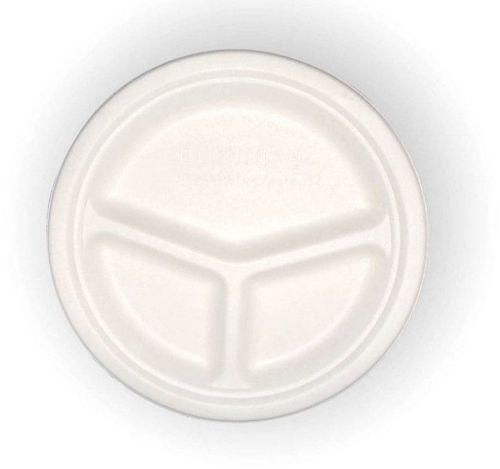 10 Inch 3CP Bagasse Round Plate
