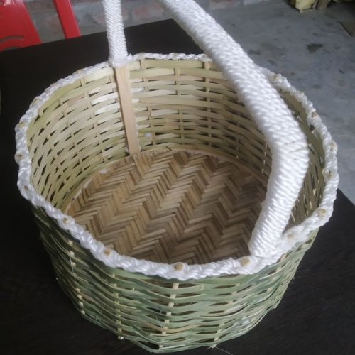 Bamboo Rope Handled Storage Basket
