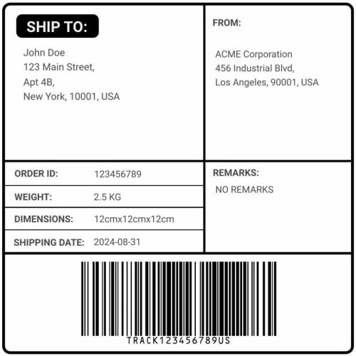 Barcode Integrated Shipping Label