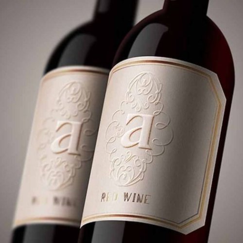Embossed Finish Wine Label Sticker