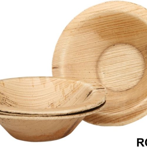 4 Inch Round Areca Leaf Bowl