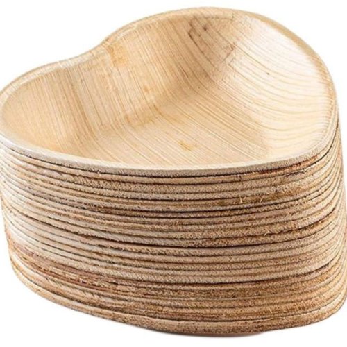 6 Inch Heart Shape Areca Leaf Bowl