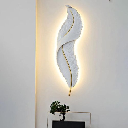 Modern LED White Snowy Quill Decorative Fixture Wall Light