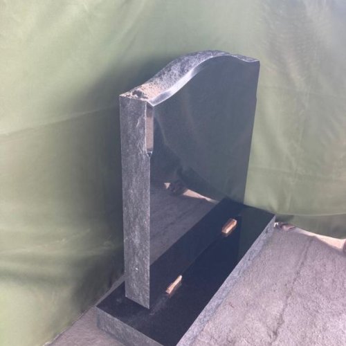 Black C Design Punched Headstone Monument