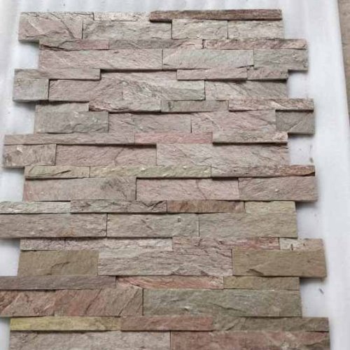 Golden Slat Stone Wall Panel