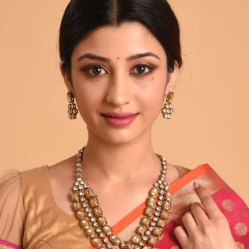 Traditional Polki Stone & Gold Long Necklace Set