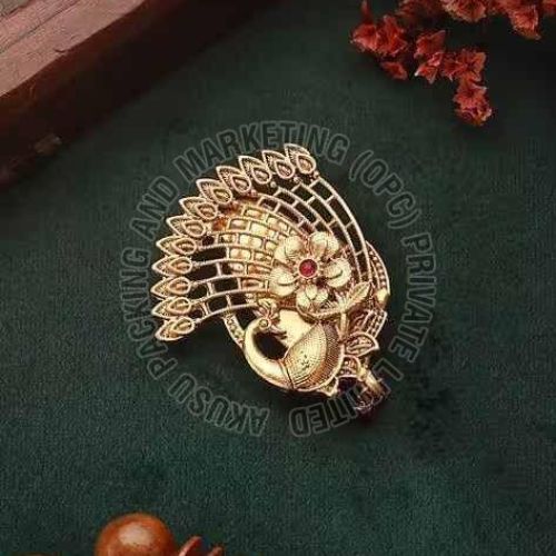 Antique Finish Stone Studded Brooch