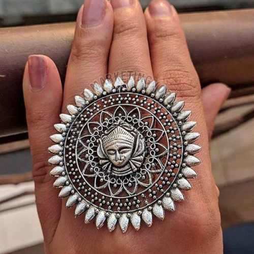 Antique Oxidized Silver Adjustable Ring