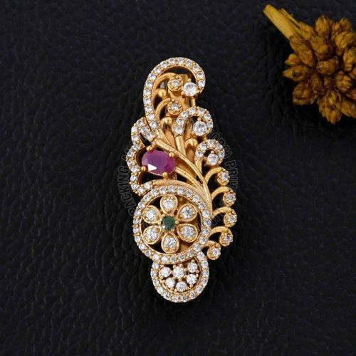 Gold Plated Designer Saree Pin